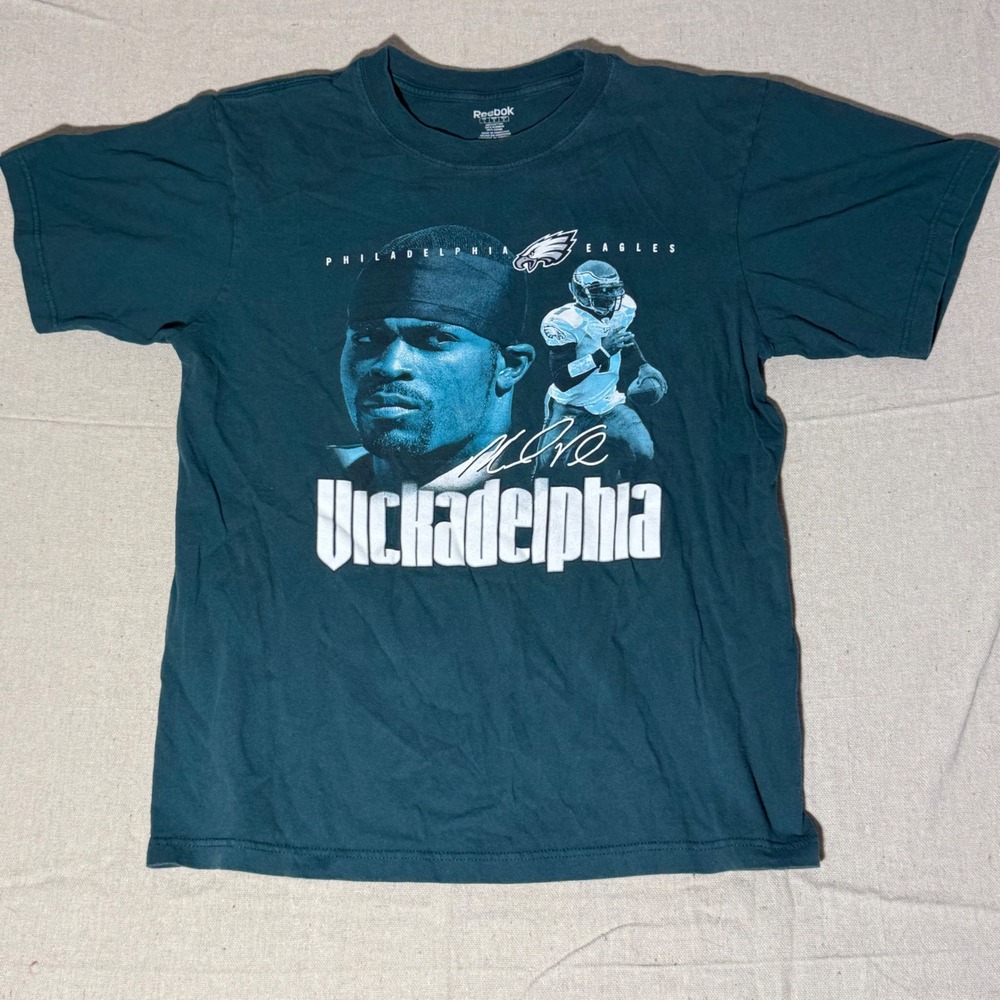 Reebok Philadelphia Eagles Michael Vick Vickadelphia T-Shirt Green Mens Large